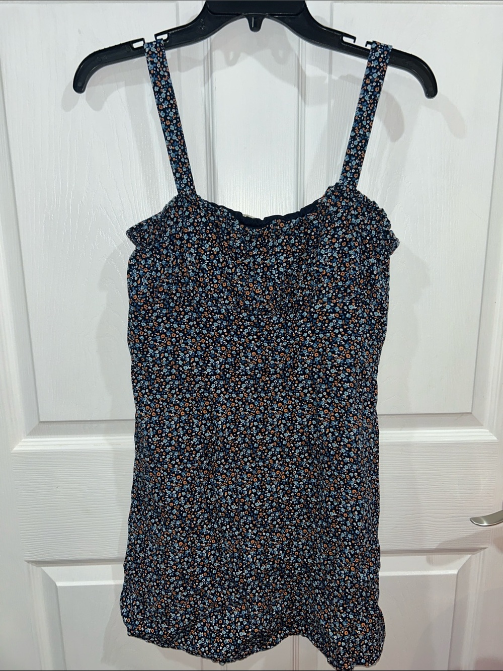Altar'd State Navy Floral Smocked Mini Cami Dress